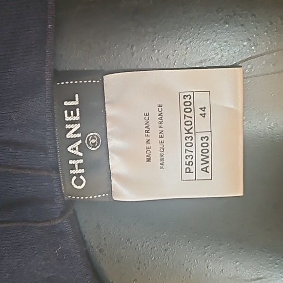 Chanel Navy Blue Skinny Strap V-Neck Dress Sz. 44 - Picture 3 of 4